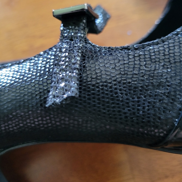 Calvin Klein black spiked heels, open toe 5" heel - Picture 7 of 14